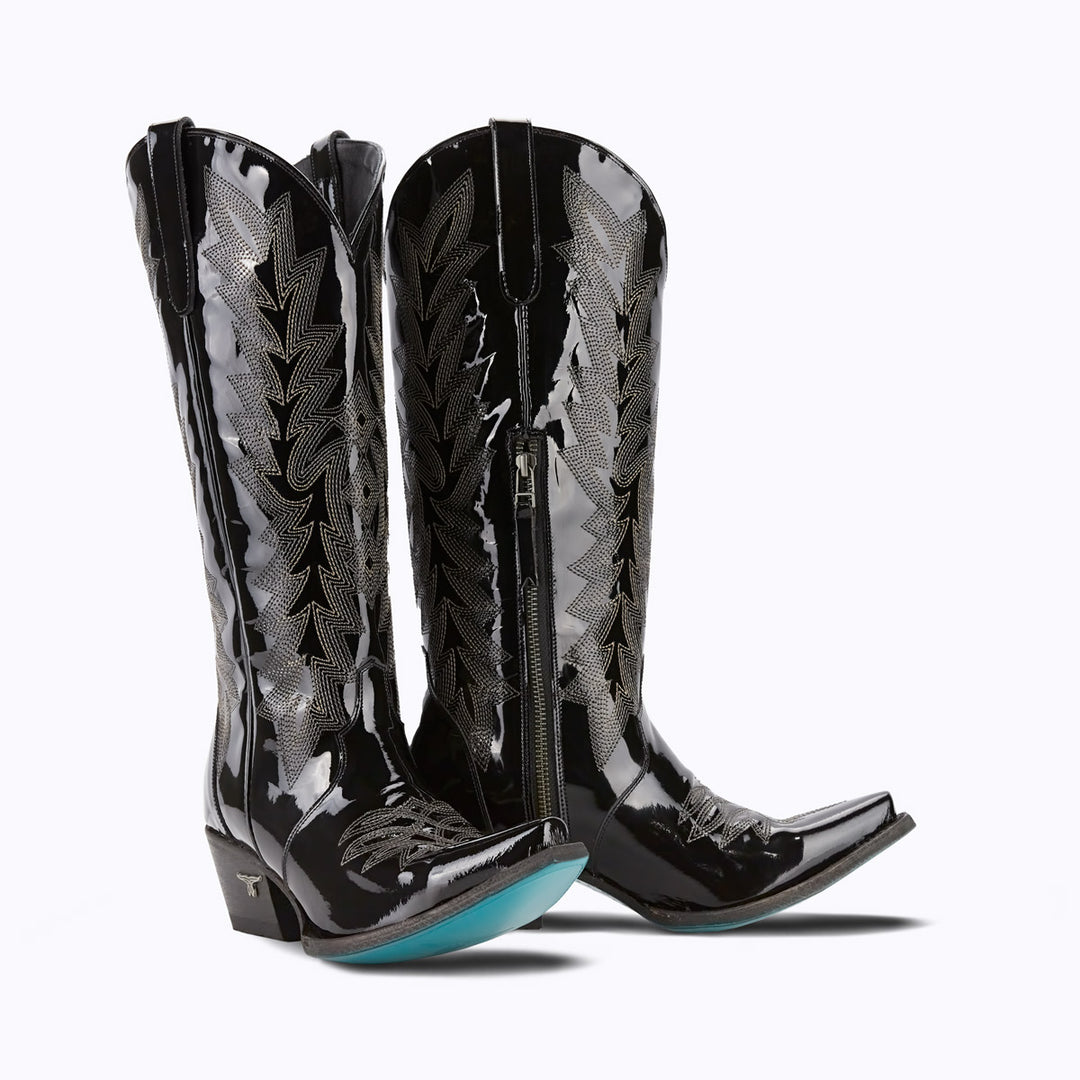 Off the Record Ladies Boot Black Patent Western Fashion by Lane