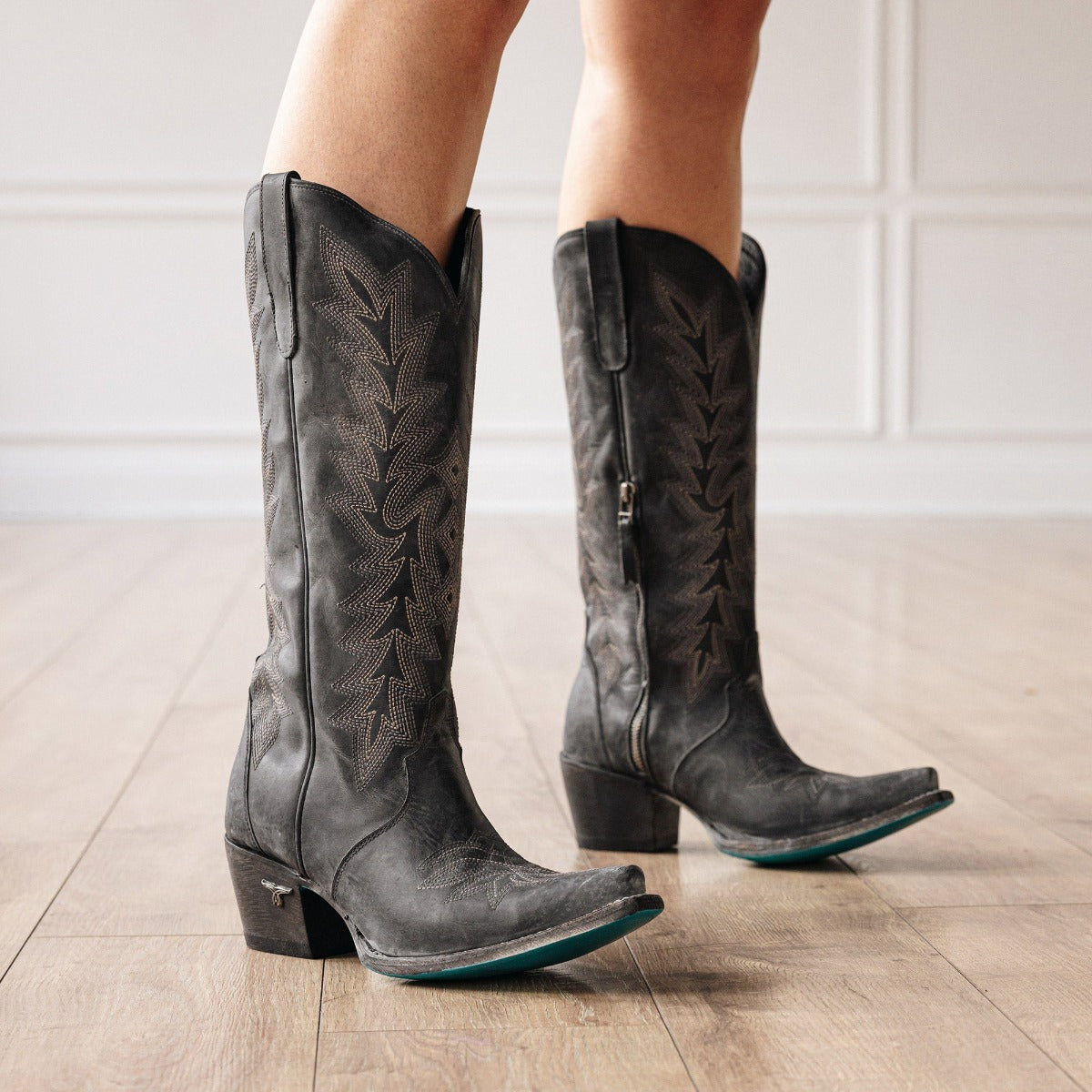 Off the Record Boot - Distressed Jet Black**FINAL SALE** Ladies Boot Western Fashion by Lane