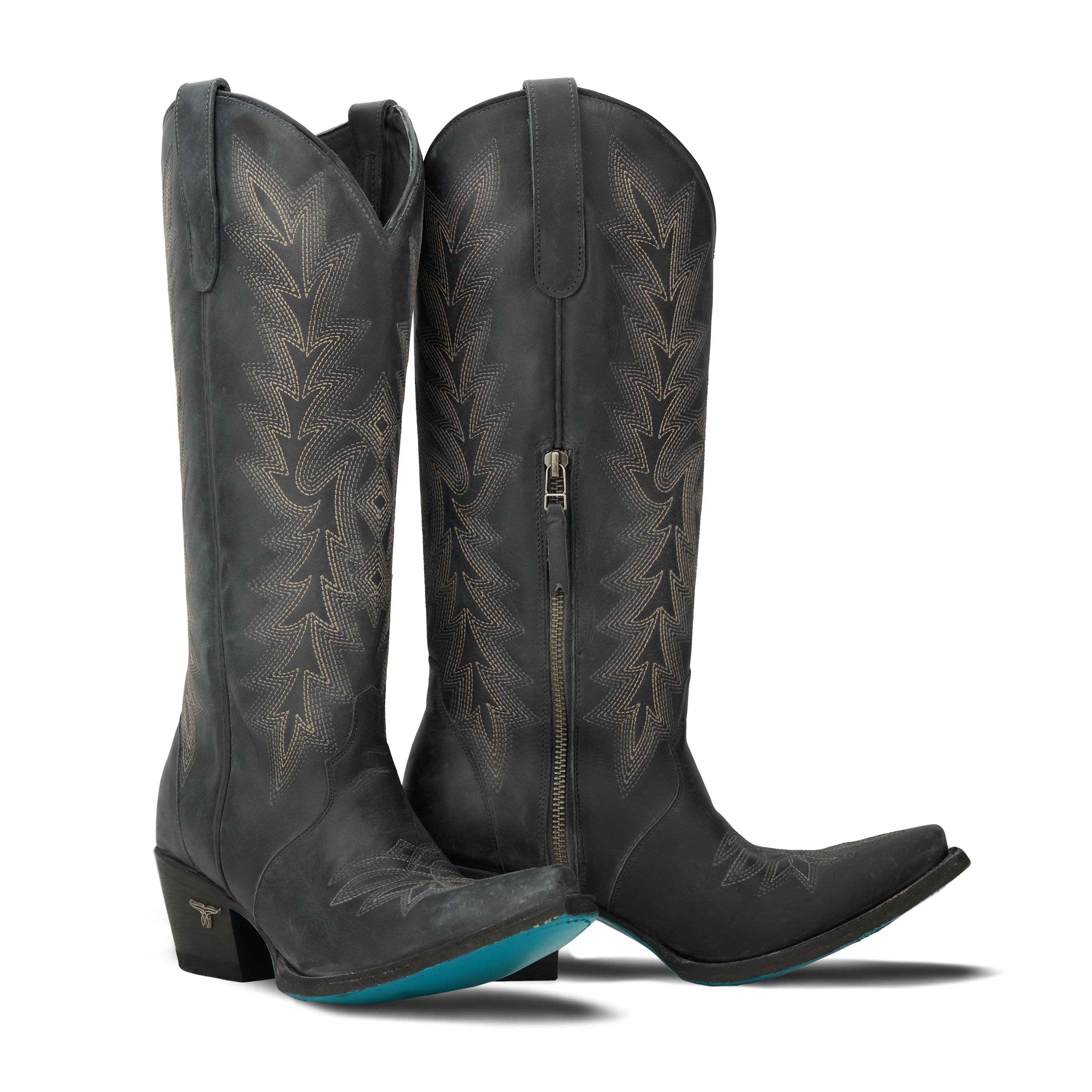Off the Record Boot - Distressed Jet Black**FINAL SALE** Ladies Boot Distressed Jet Black Western Fashion by Lane