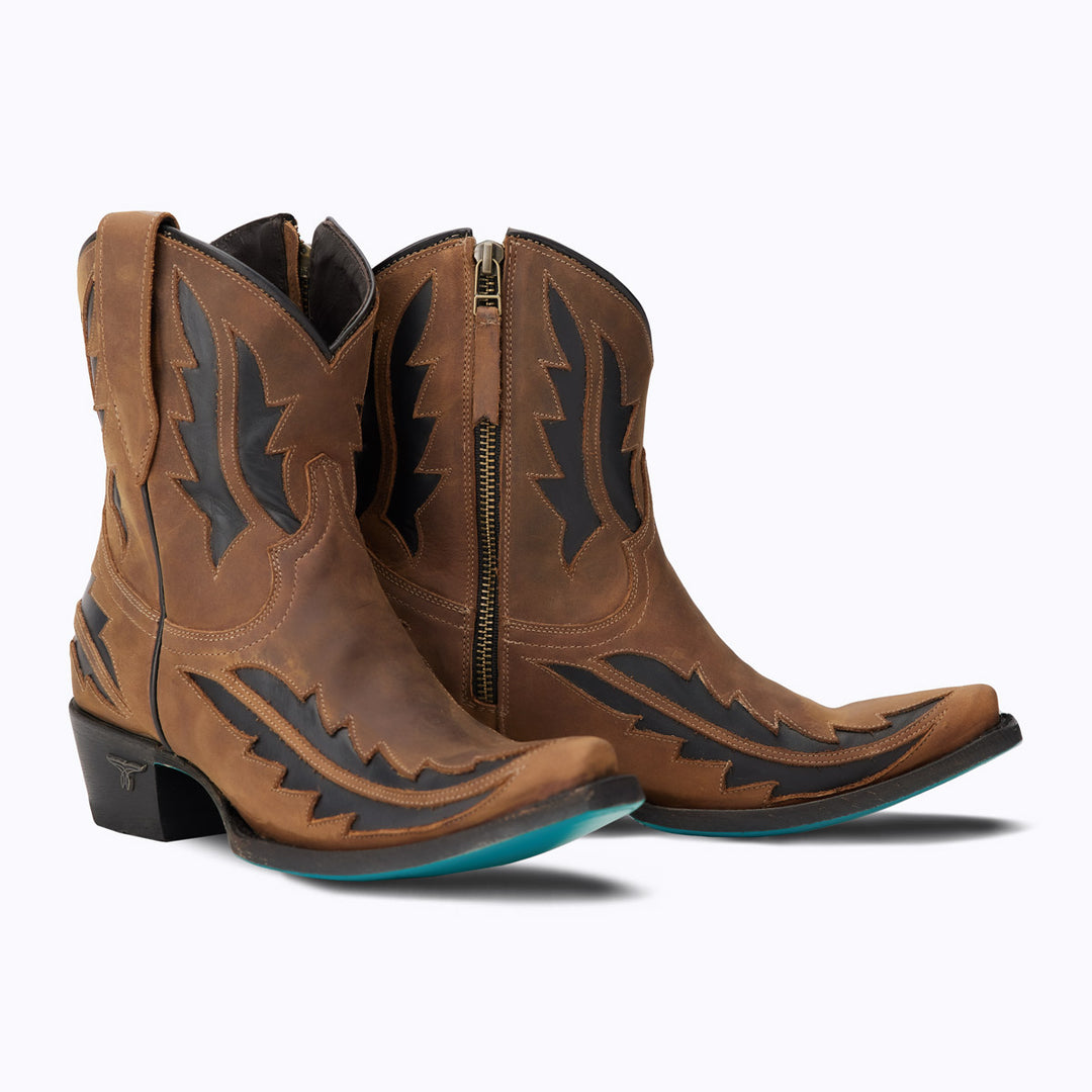 Walk the Line Bootie - Burnt Caramel **Final Sale** Ladies Bootie  Western Fashion by Lane