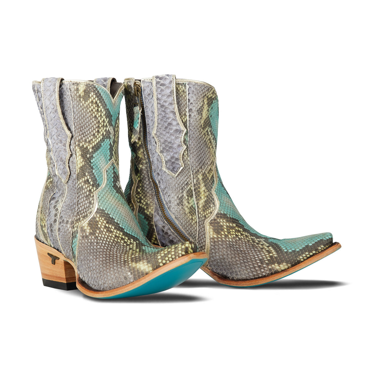 Vickson Exotic Bootie - Blue Watercolor Ladies Bootie Blue Watercolor Western Fashion by Lane
