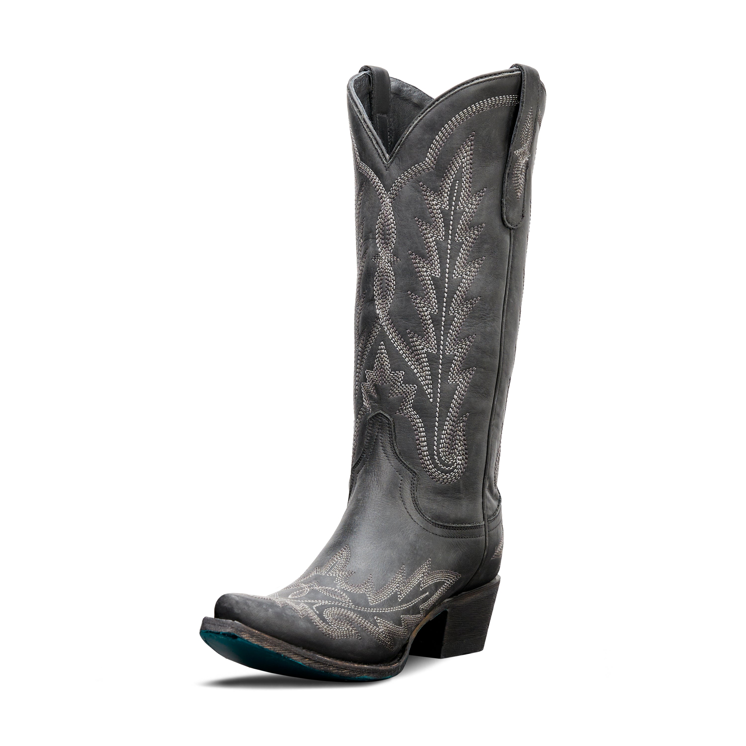 Lexington Boot - Distressed Jet Black Ladies Boot  Western Fashion by Lane