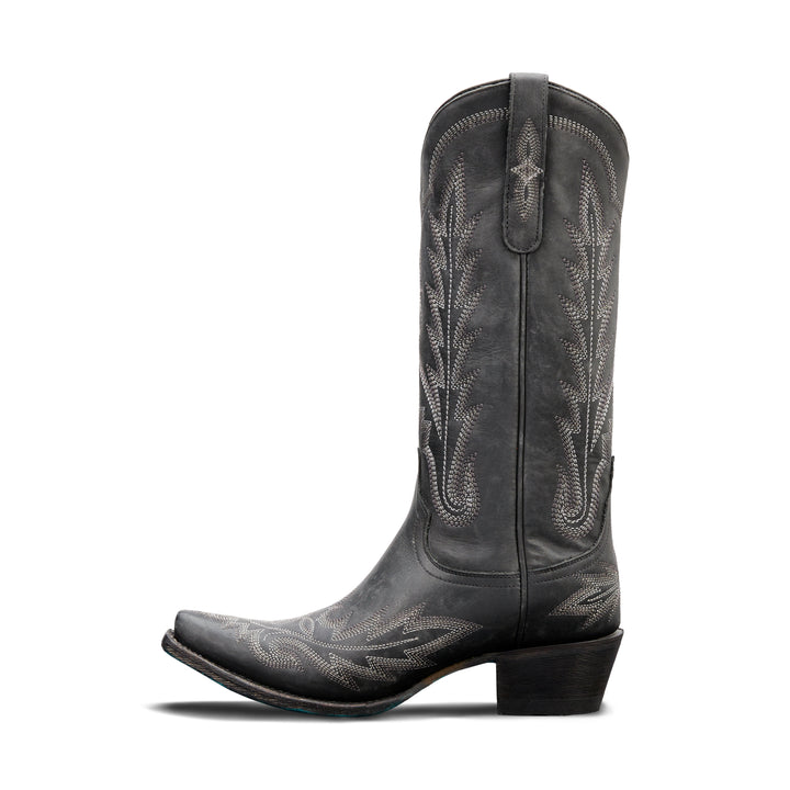 Lexington Boot - Distressed Jet Black Ladies Boot  Western Fashion by Lane