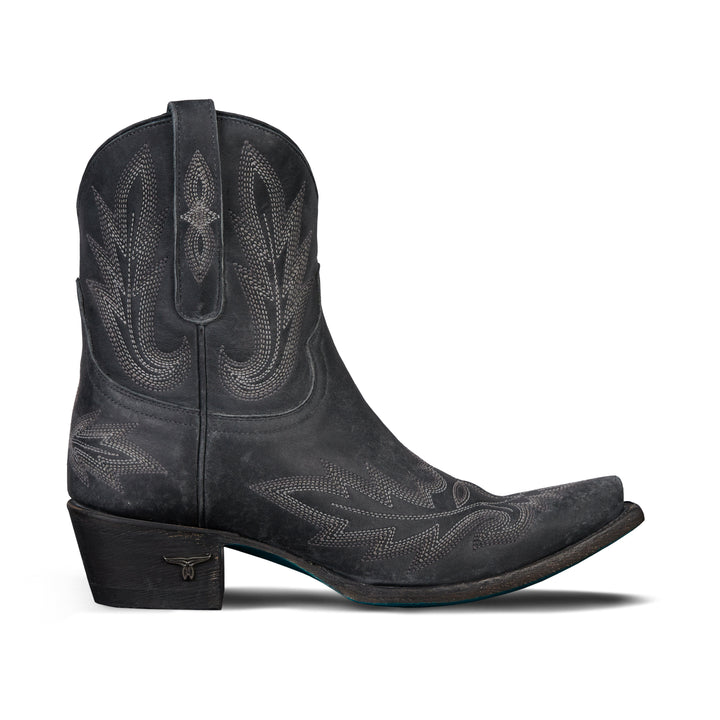 Lexington Bootie - Distressed Jet Black Ladies Bootie  Western Fashion by Lane