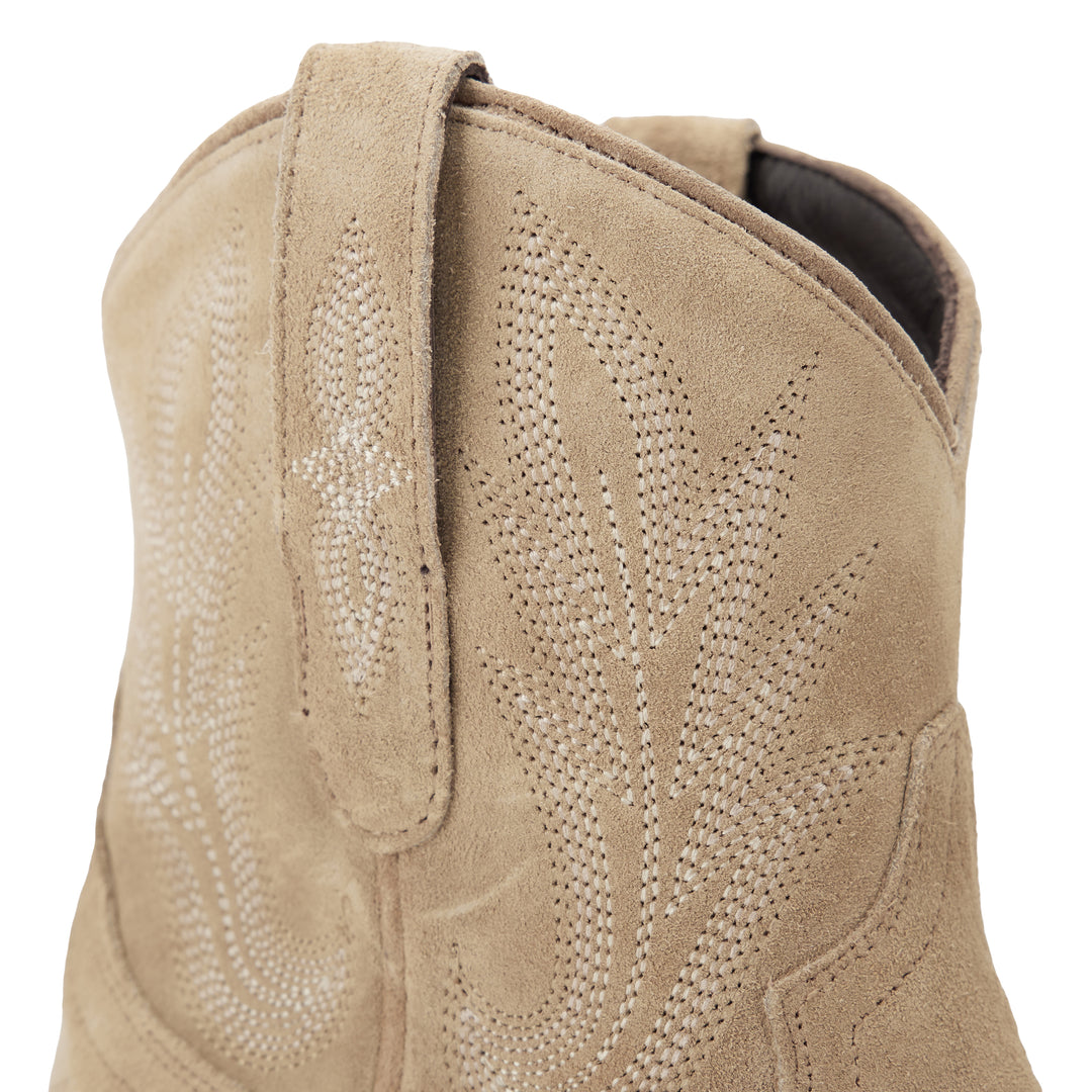 Lexington Bootie - Latte Suede Ladies Bootie  Western Fashion by Lane