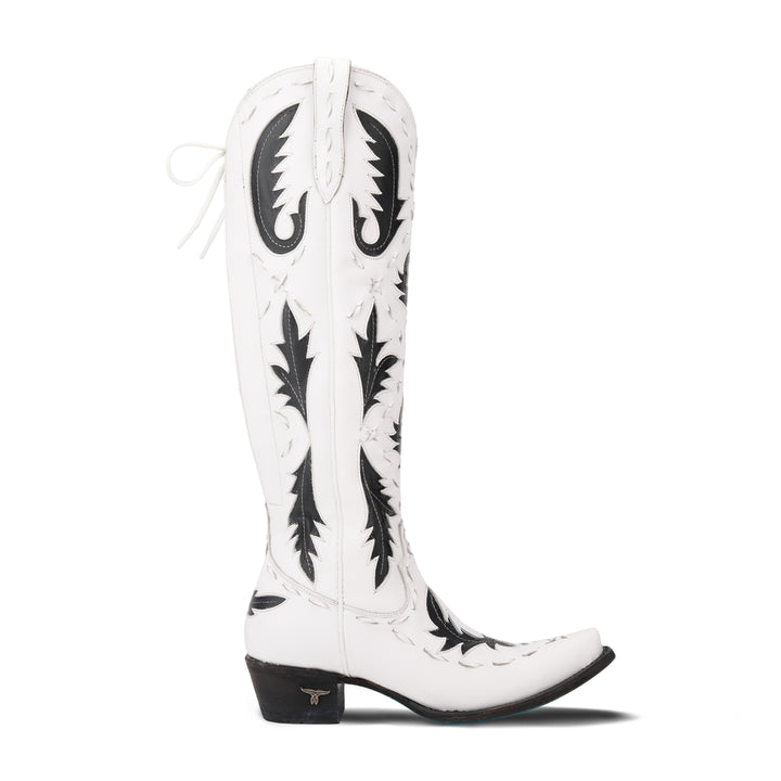 Reverie Knee High Corset - Newsprint Ladies Boot Western Fashion by Lane