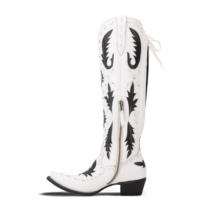 Reverie Knee High Corset - Newsprint Ladies Boot Western Fashion by Lane