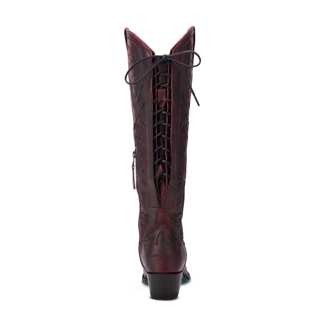 Reverie Knee High Corset - Black Cherry Ladies Boot Western Fashion by Lane