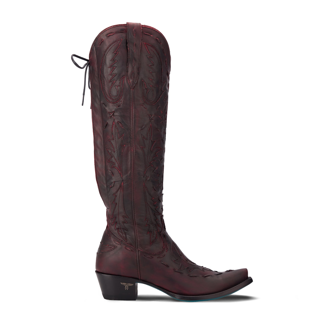 Reverie Knee High Corset - Black Cherry Ladies Boot Western Fashion by Lane