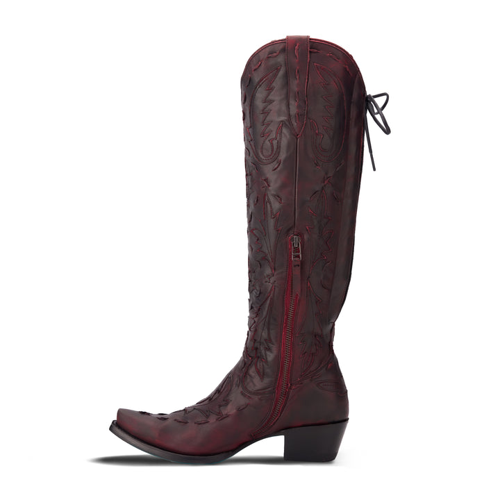 Reverie Knee High Corset - Black Cherry Ladies Boot Western Fashion by Lane