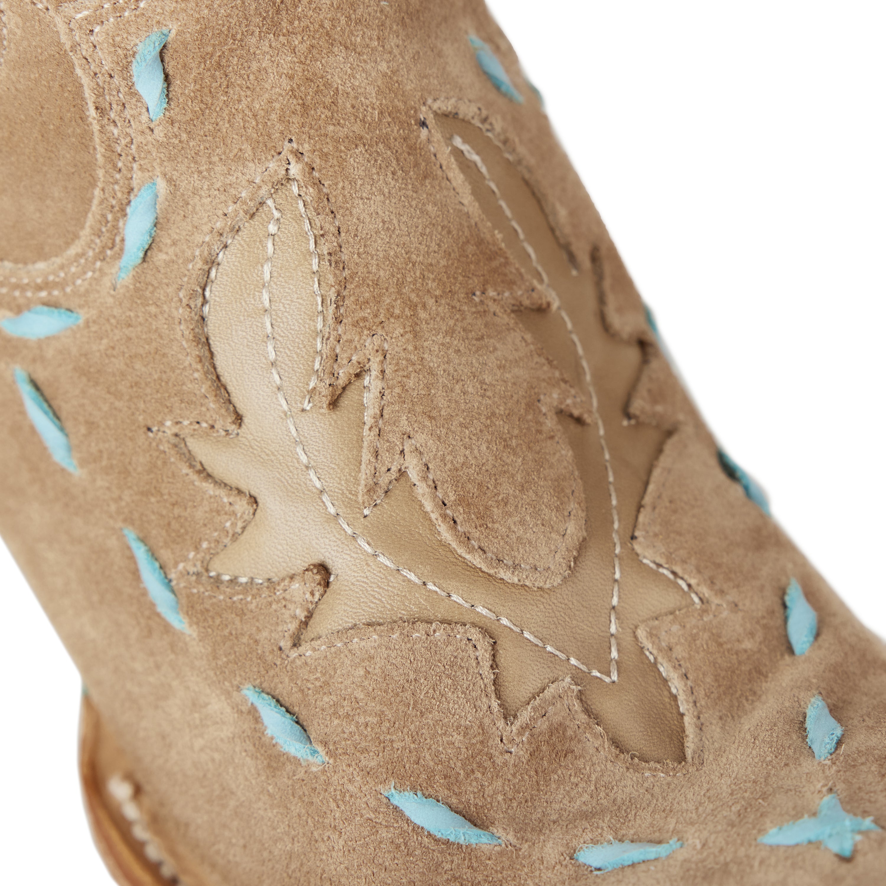 Reverie Knee High Corset - Latte Suede and Powder Blue Ladies Boot Western Fashion by Lane