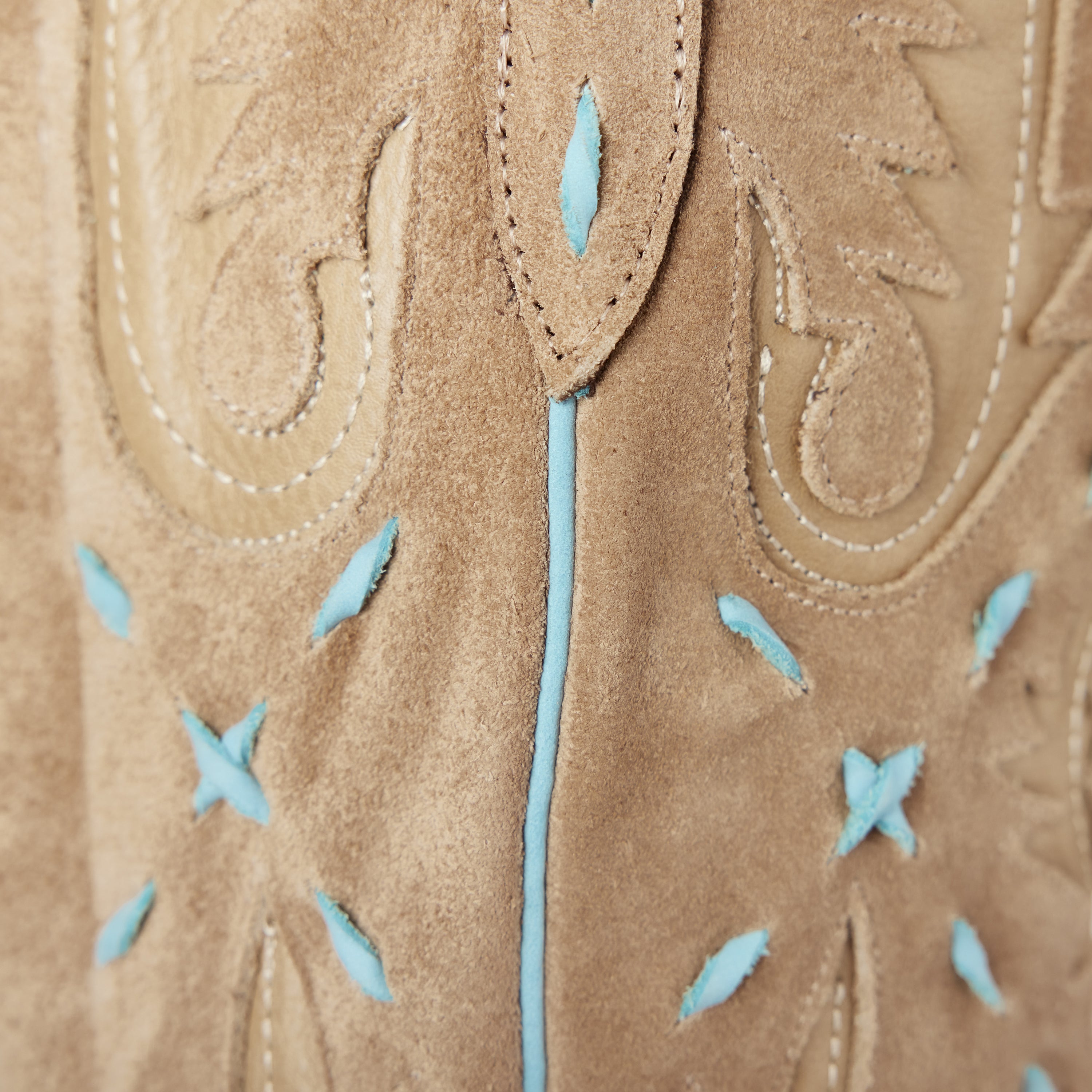 Reverie Knee High Corset - Latte Suede and Powder Blue Ladies Boot Western Fashion by Lane