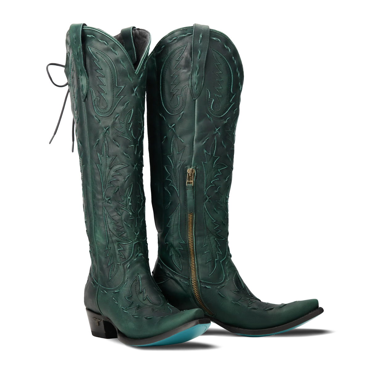 Reverie Tall Emerald Knee High Snip Toe Bot Women's Cowboy Boots