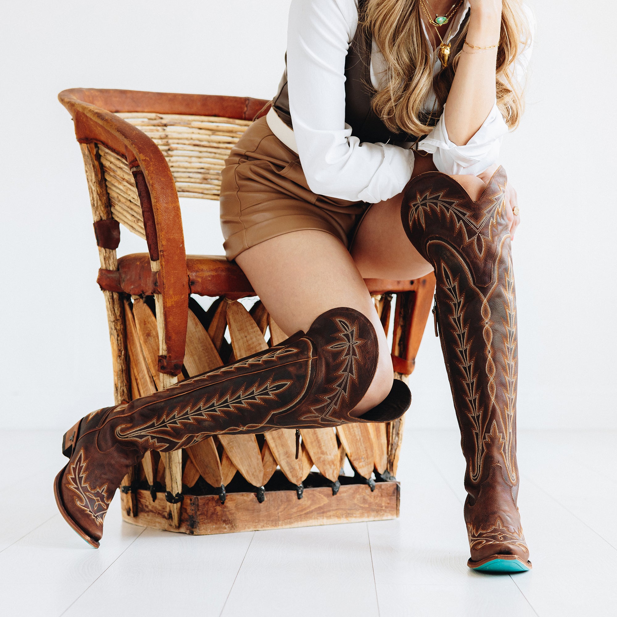 Lexington OTK Corset - Cognac Ladies Boot Western Fashion by Lane