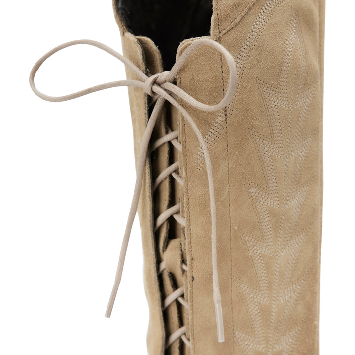 Lexington OTK Corset - Latte Suede Ladies Boot  Western Fashion by Lane