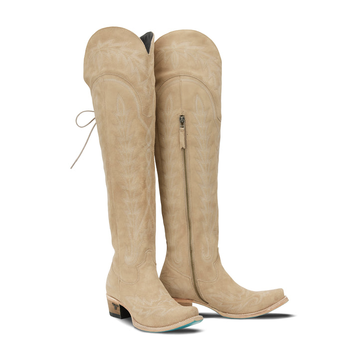 Lexington OTK Corset - Latte Suede Ladies Boot  Western Fashion by Lane