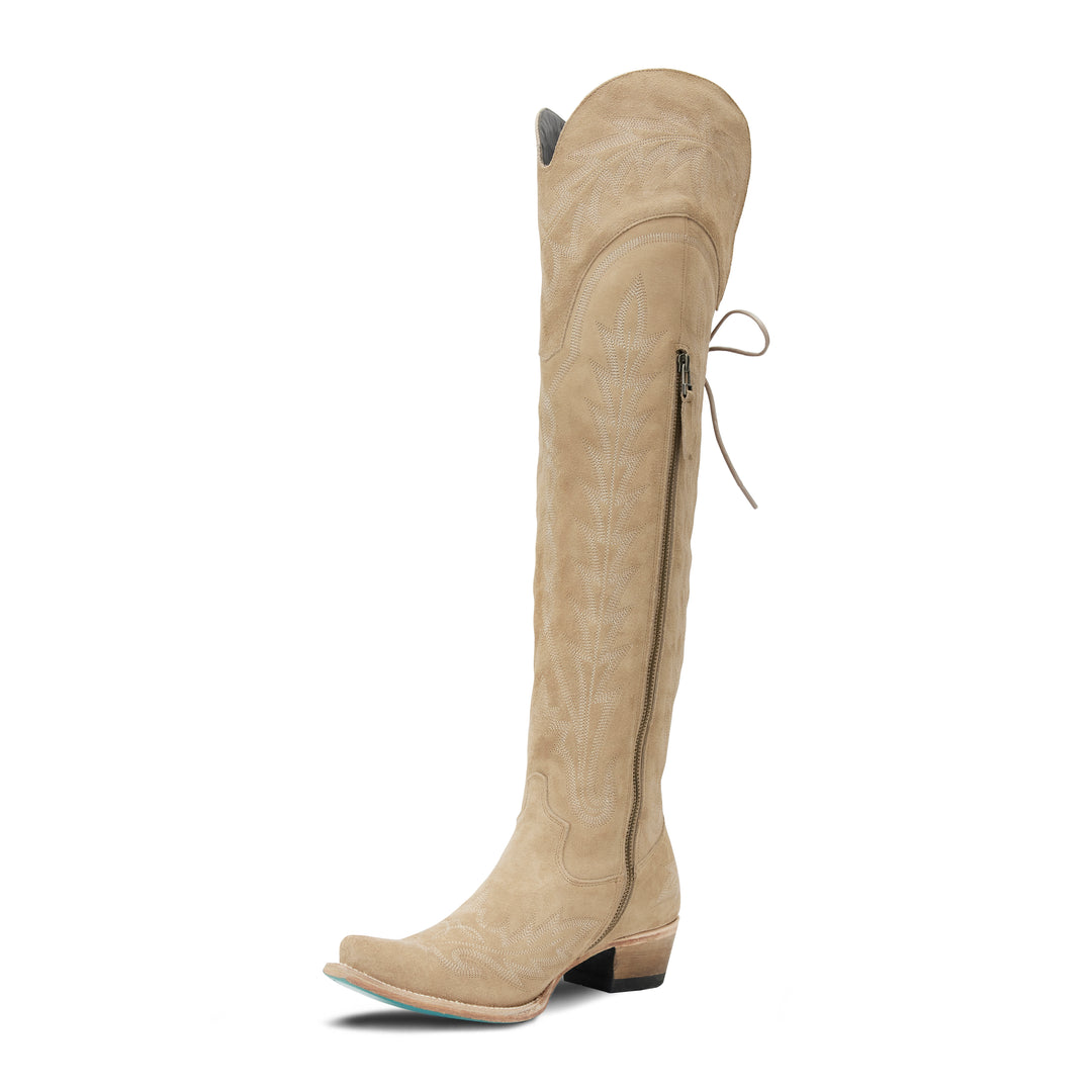 Lexington OTK Corset - Latte Suede Ladies Boot  Western Fashion by Lane