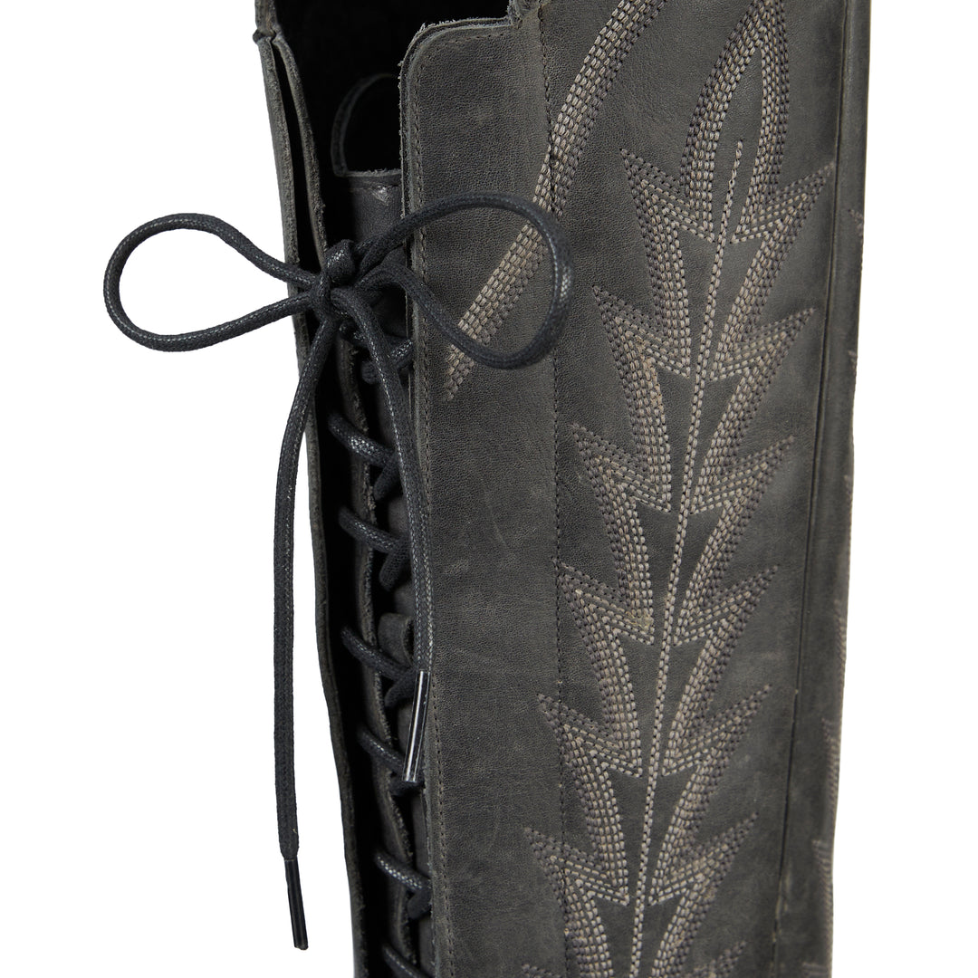 Lexington OTK Corset - Distressed Jet Black Ladies Boot  Western Fashion by Lane