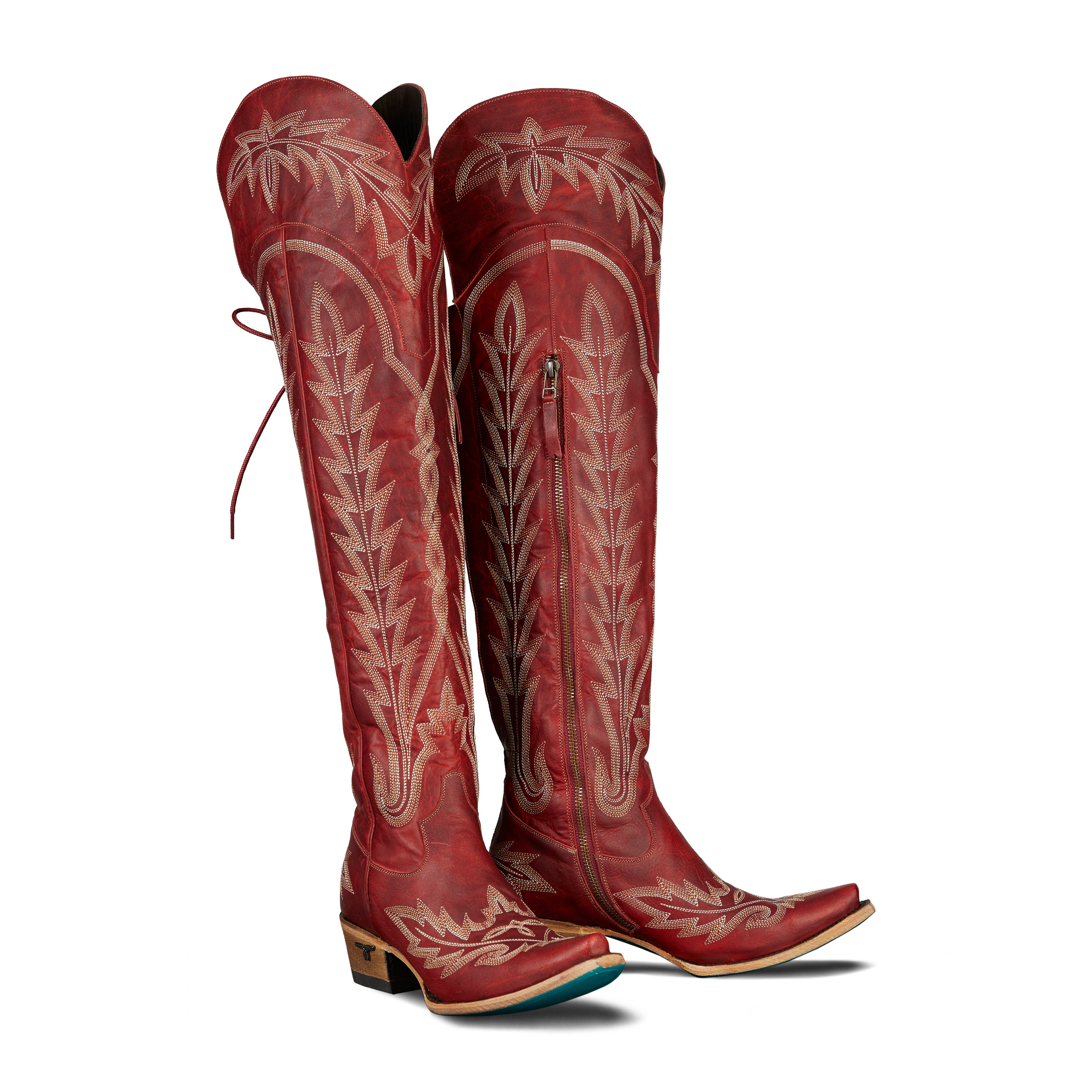 Red knee high cowboy boots online