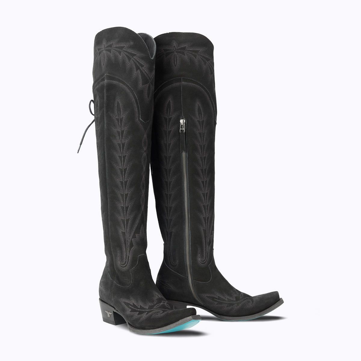 Lexington Over the Knee Boot Snip Toe Women s Black Cowboy Boots