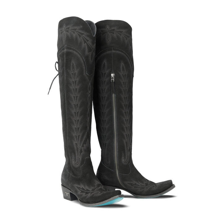 Lexington OTK Corset - Black Suede Ladies Boot  Western Fashion by Lane