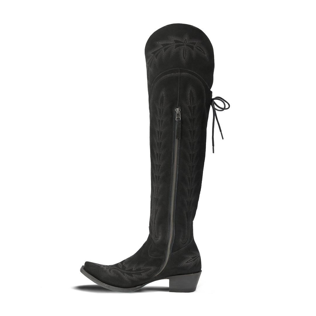 Lexington OTK Corset - Black Suede Ladies Boot  Western Fashion by Lane