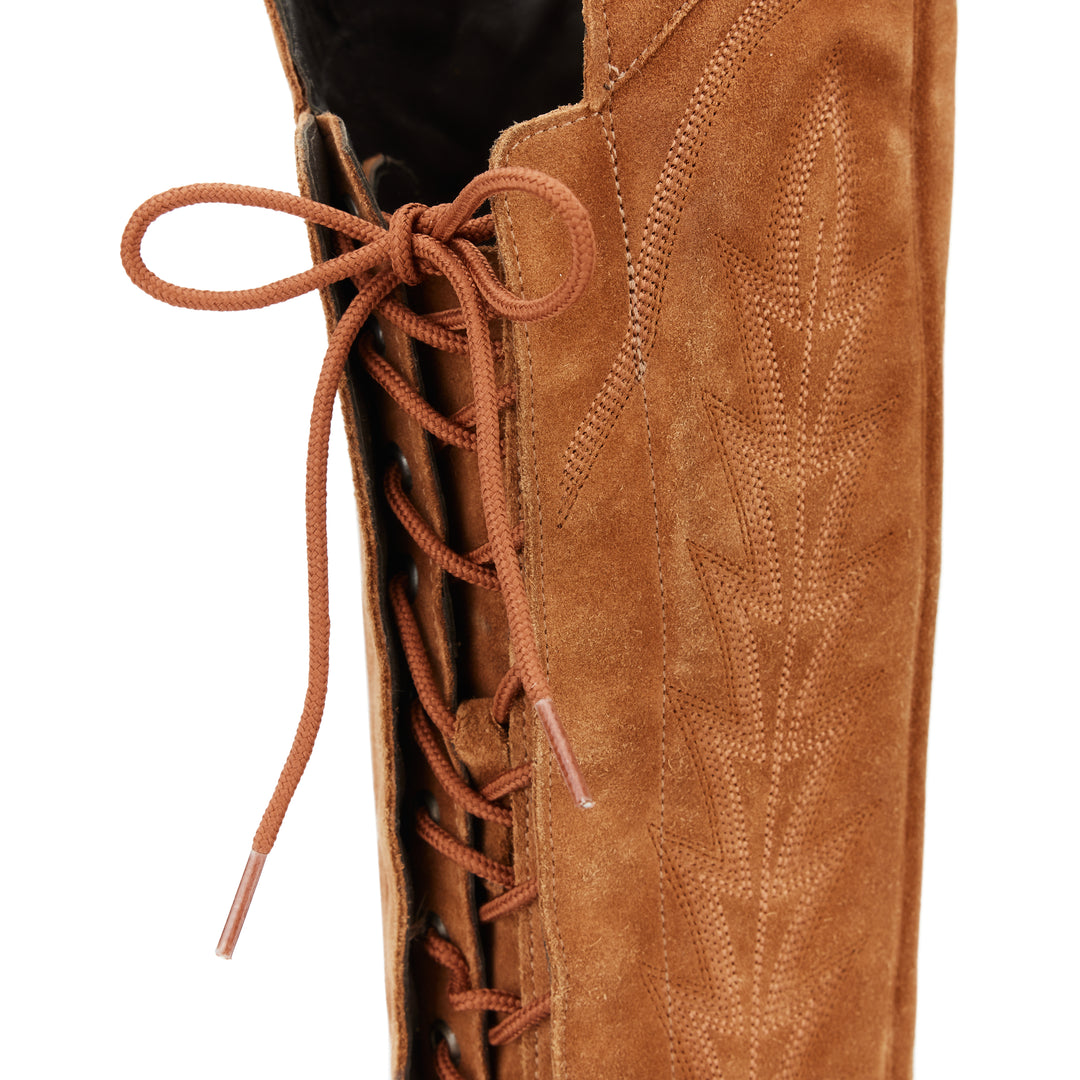 Lexington OTK Corset - Toffee Roughout Ladies Boot  Western Fashion by Lane