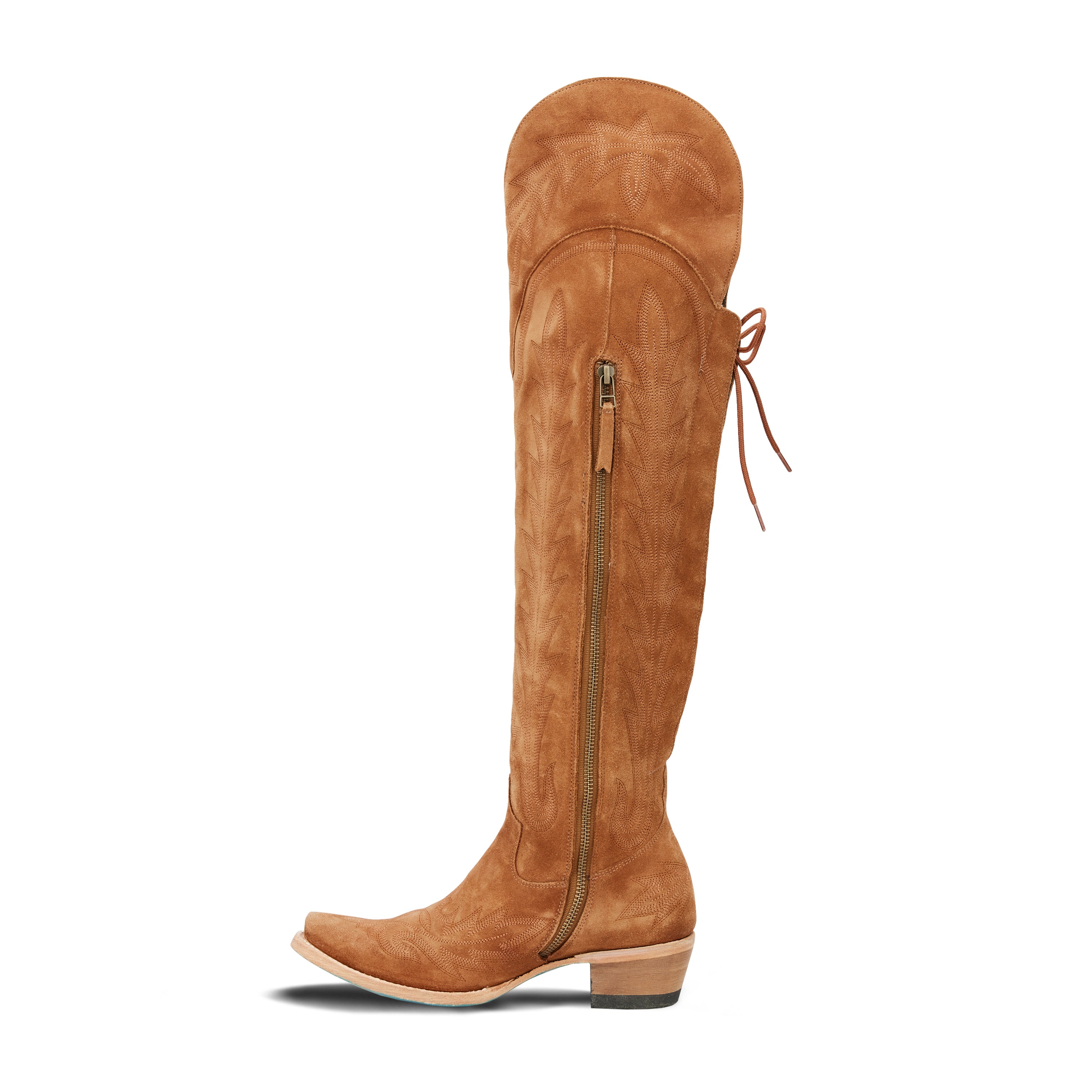 Lexington OTK Corset - Toffee Roughout Ladies Boot  Western Fashion by Lane