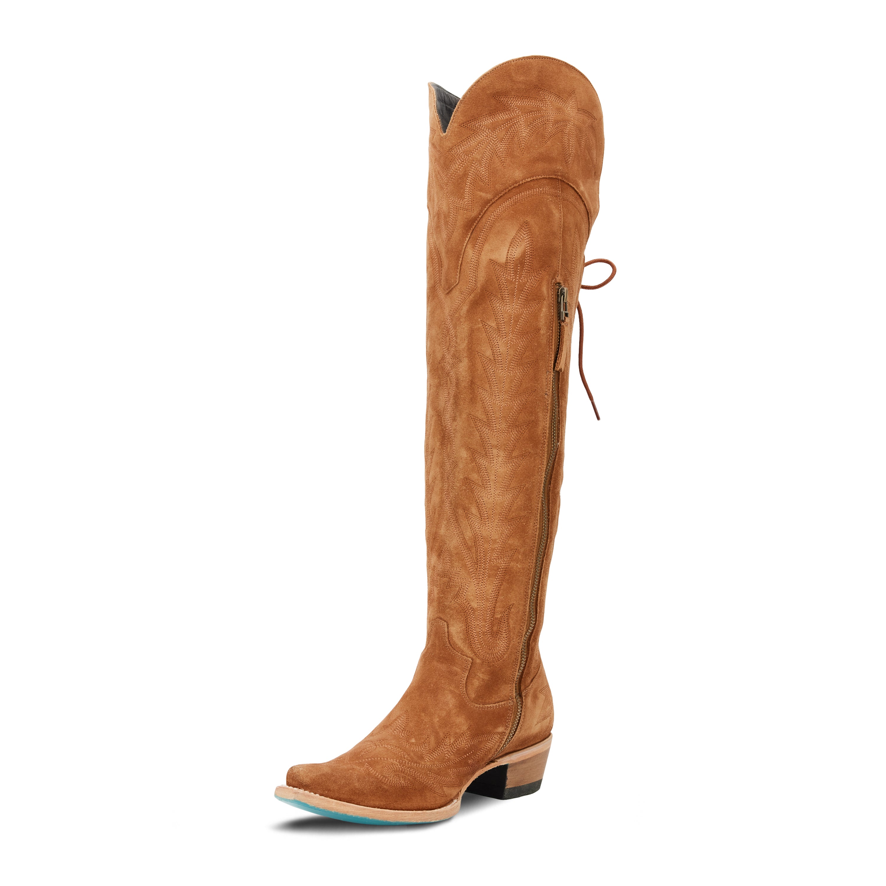 Lexington OTK Corset - Toffee Roughout Ladies Boot  Western Fashion by Lane