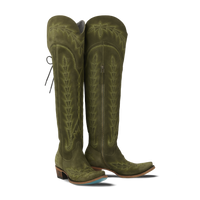 Lexington OTK Corset - Olive Suede Ladies Boot Western Fashion by Lane