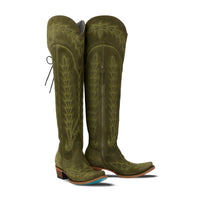 Lexington OTK Corset - Olive Suede Ladies Boot  Western Fashion by Lane