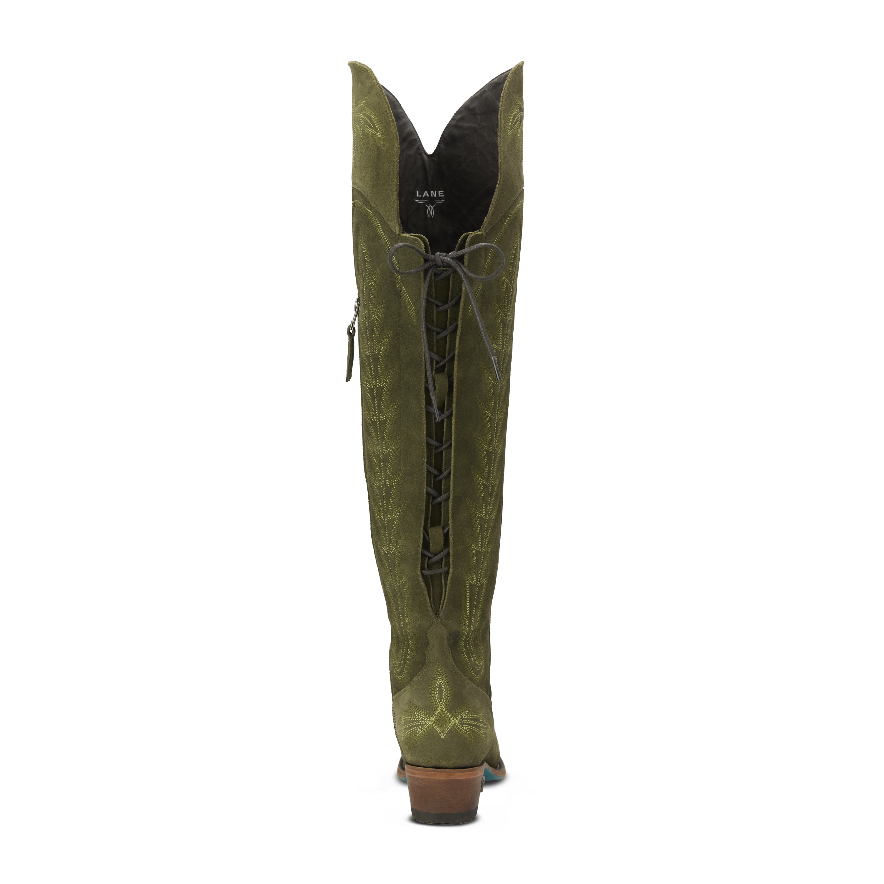 Lexington OTK Corset - Olive Suede Ladies Boot Western Fashion by Lane