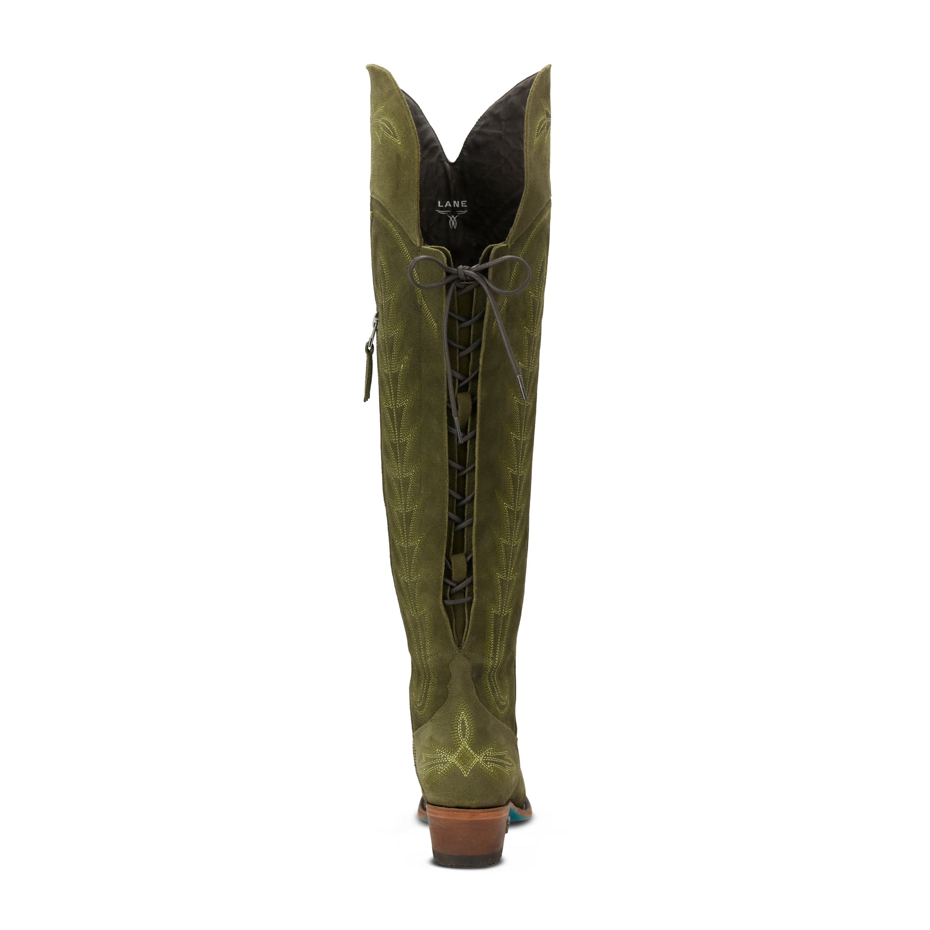 Lexington OTK Corset - Olive Suede Ladies Boot  Western Fashion by Lane