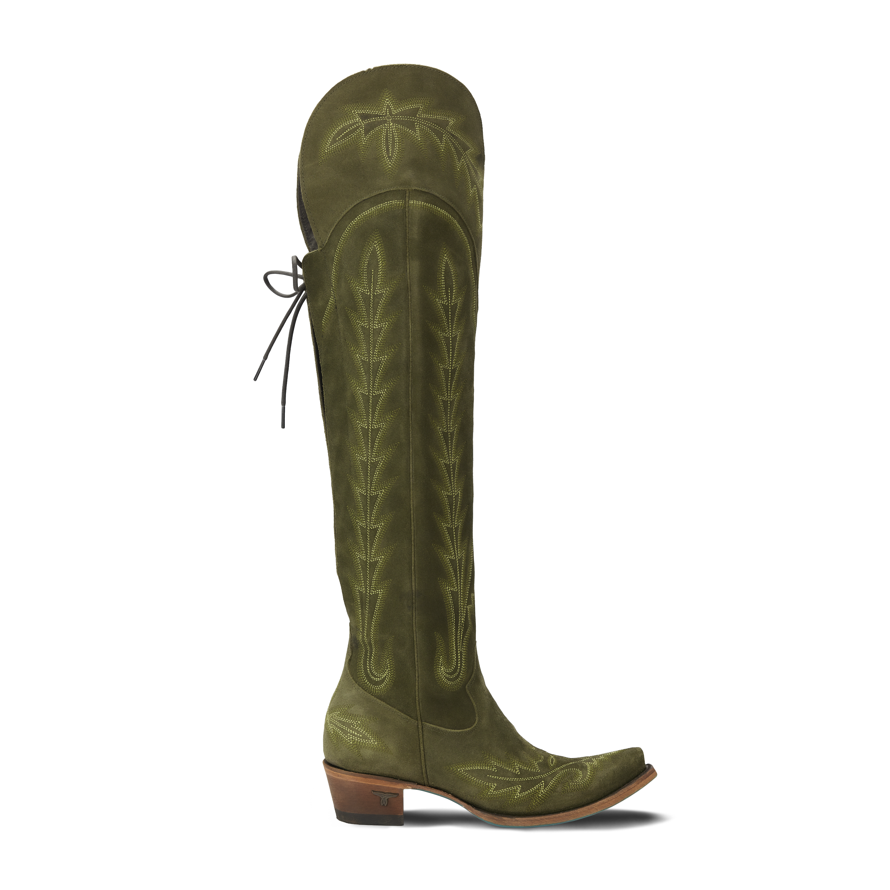 Lexington OTK Corset - Olive Suede Ladies Boot Western Fashion by Lane