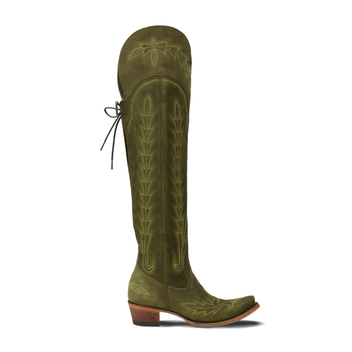 Lexington OTK Corset - Olive Suede Ladies Boot  Western Fashion by Lane