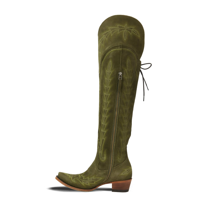 Lexington OTK Corset - Olive Suede Ladies Boot  Western Fashion by Lane