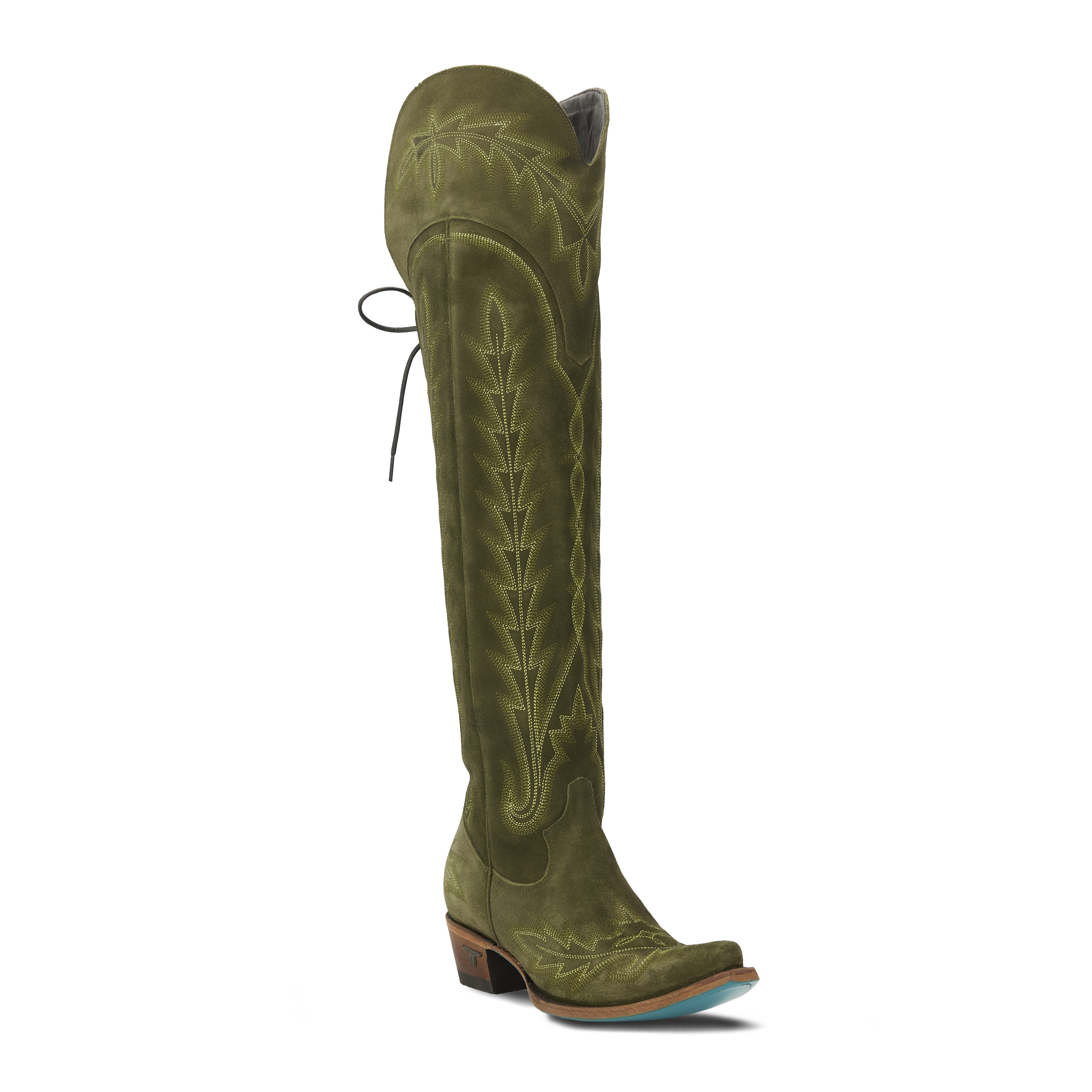 Lexington OTK Corset - Olive Suede Ladies Boot Western Fashion by Lane