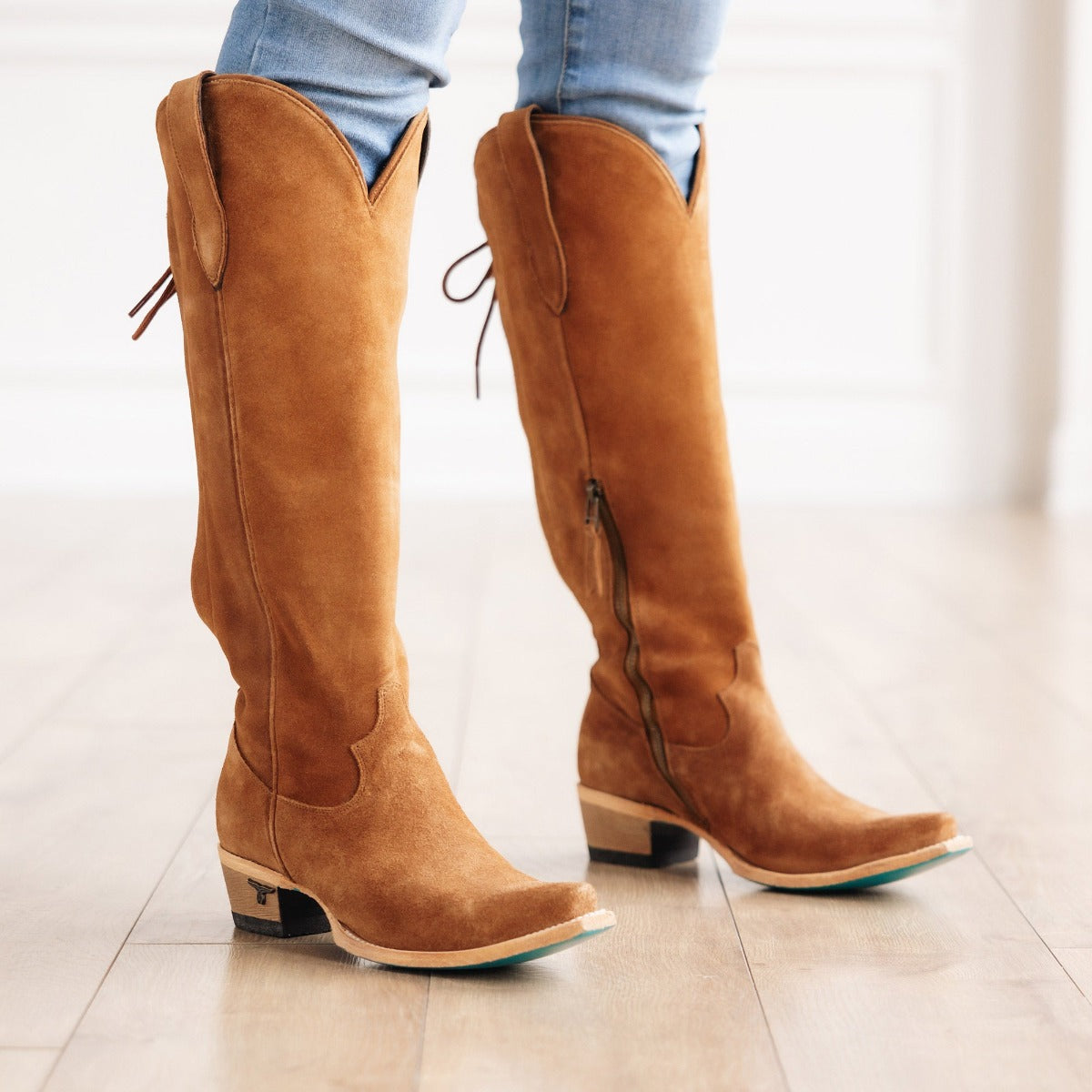 Olivia Jane Tan Tall Knee High Snip Toe Boot Women's Cowboy Boots