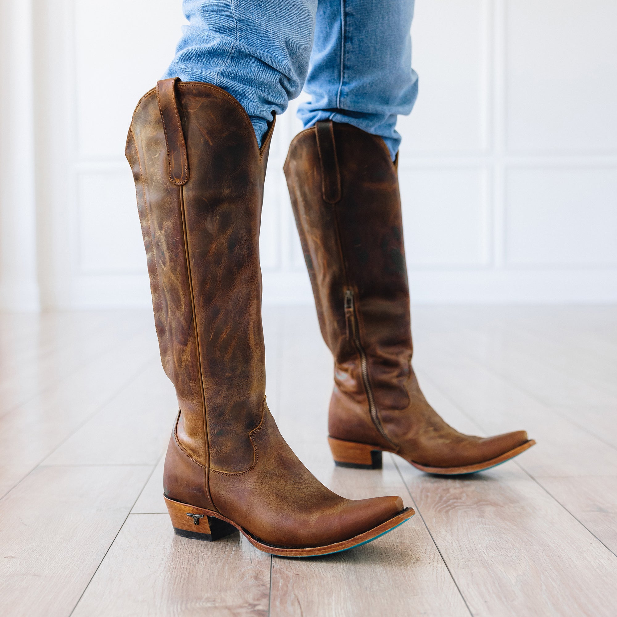 Olivia Jane Knee High Corset - Burnt Caramel Ladies Boot Western Fashion by Lane