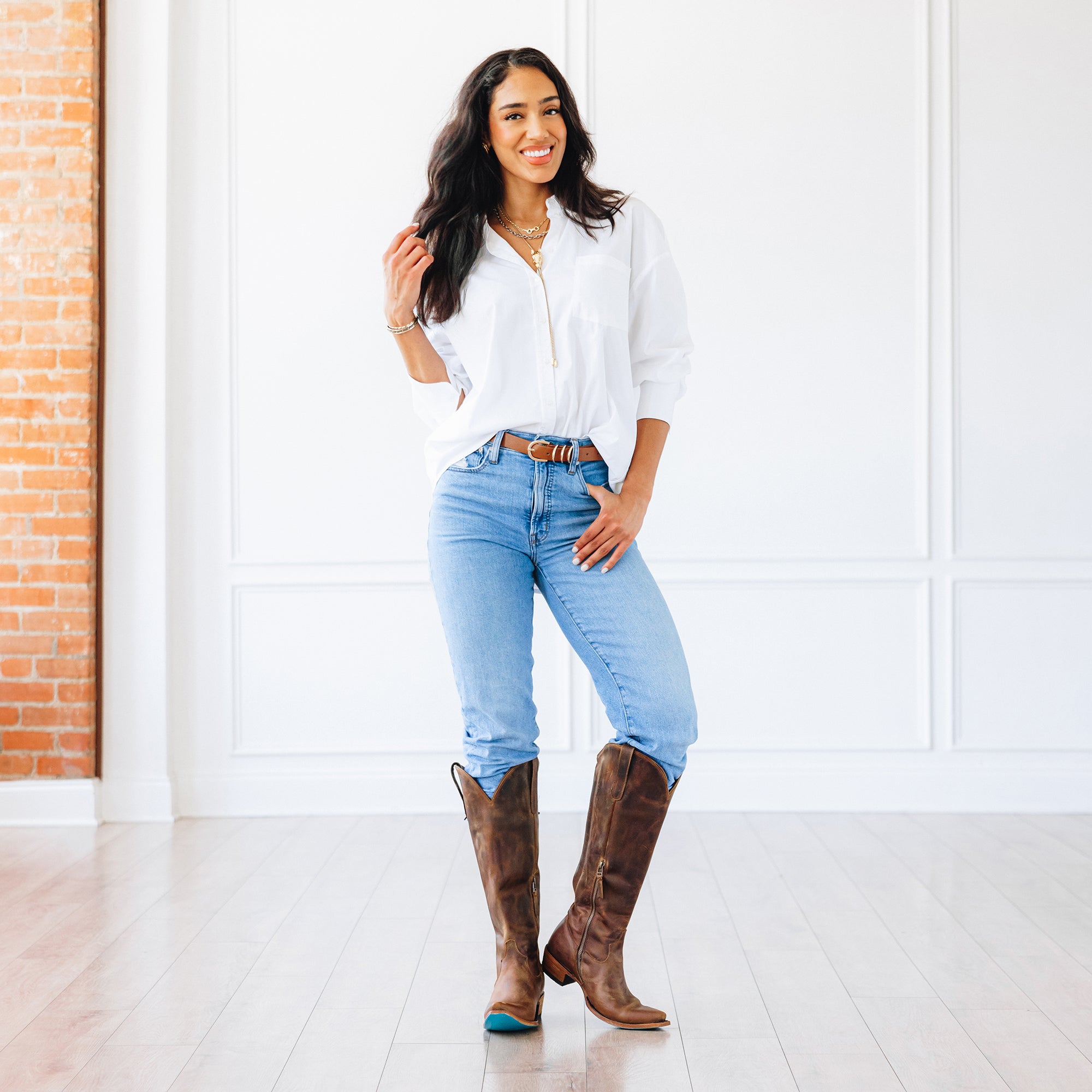 Olivia Jane Knee High Corset - Burnt Caramel Ladies Boot Western Fashion by Lane