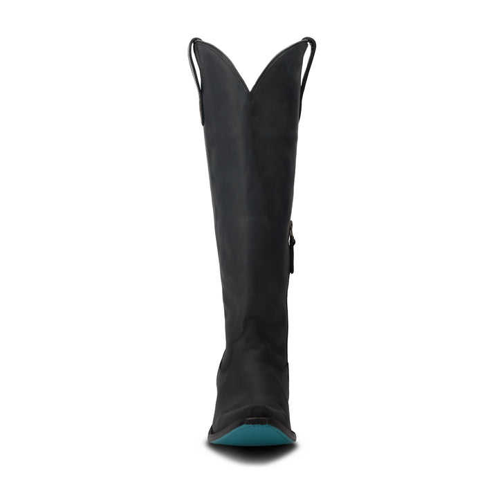 Olivia Jane Knee High Corset - Matte Black Ladies Boot  Western Fashion by Lane