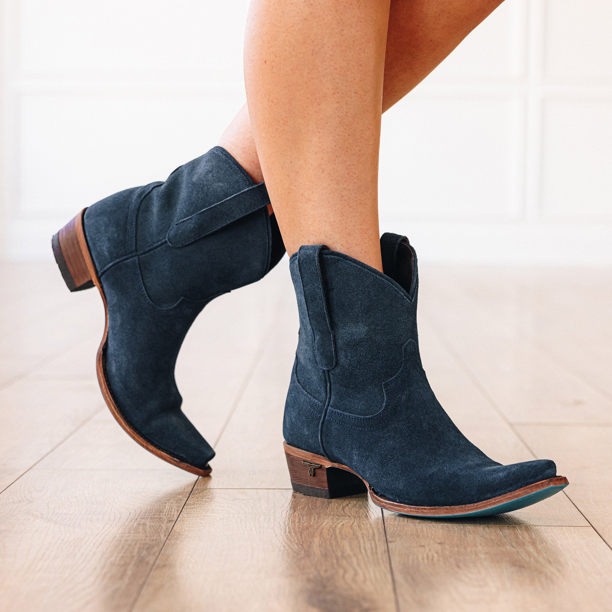 Emma Jane Bootie - Navy Suede Ladies Bootie Western Fashion by Lane