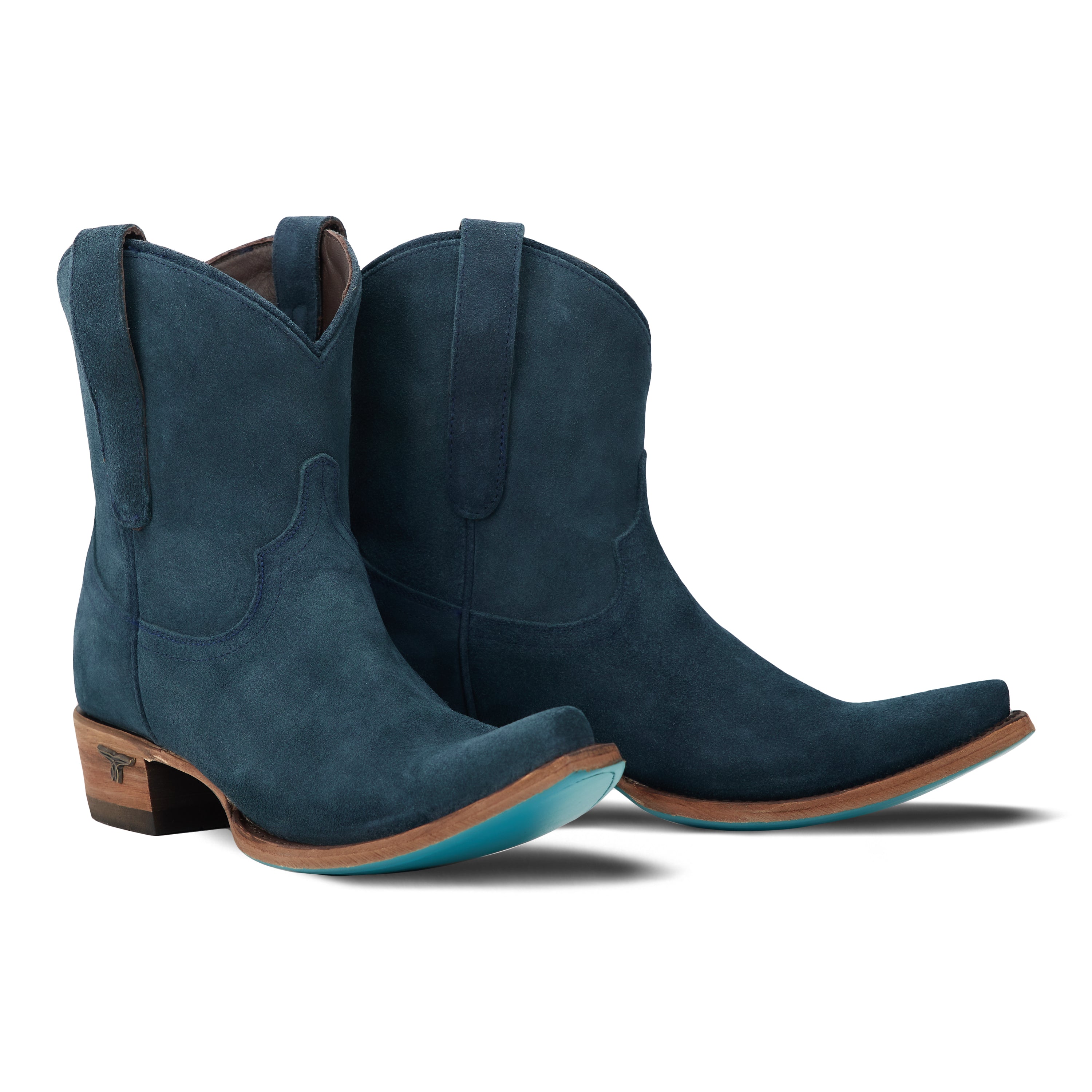 Navy blue suede boots ladies best sale