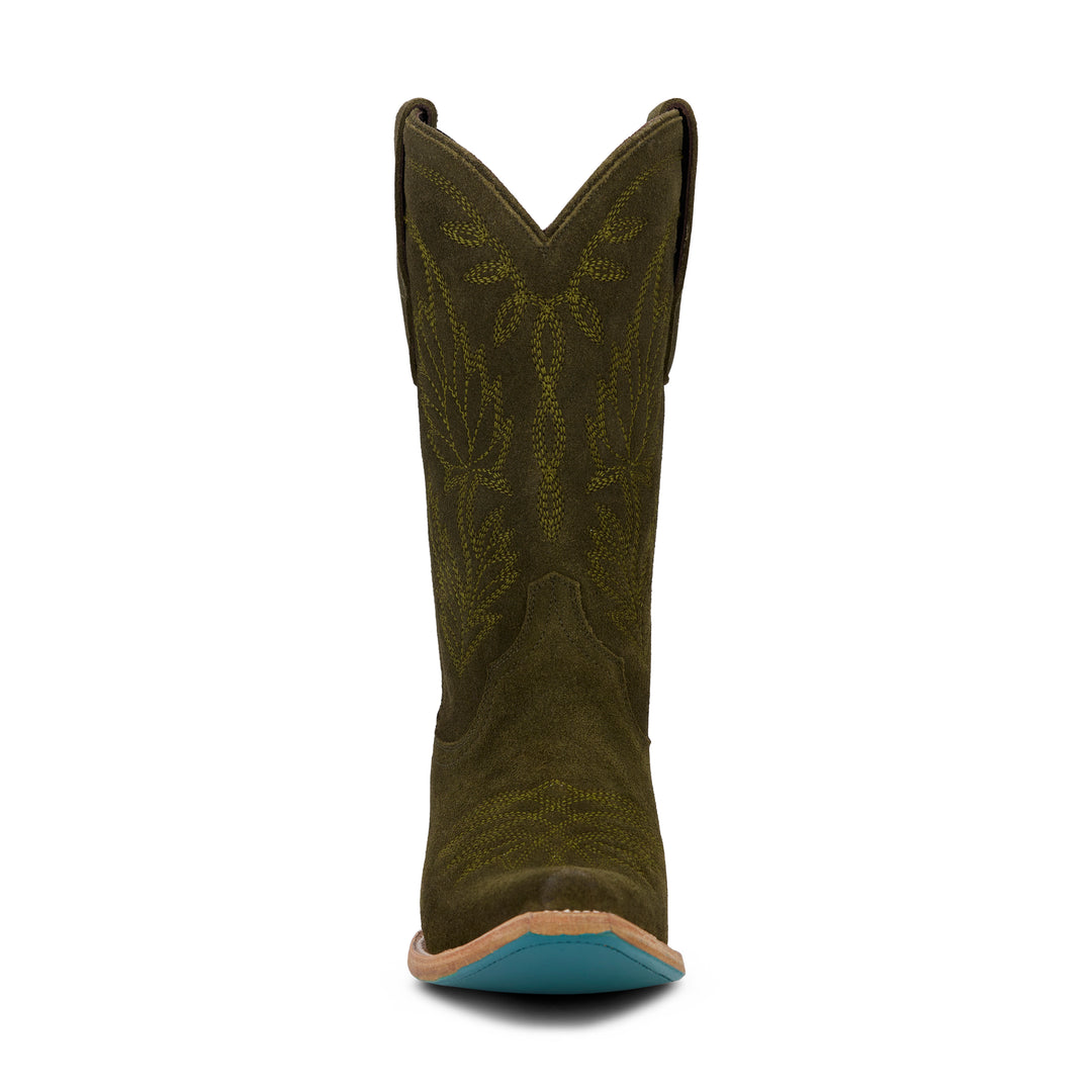 Sandaga Midi - Olive Suede Ladies Boot Western Fashion by Lane