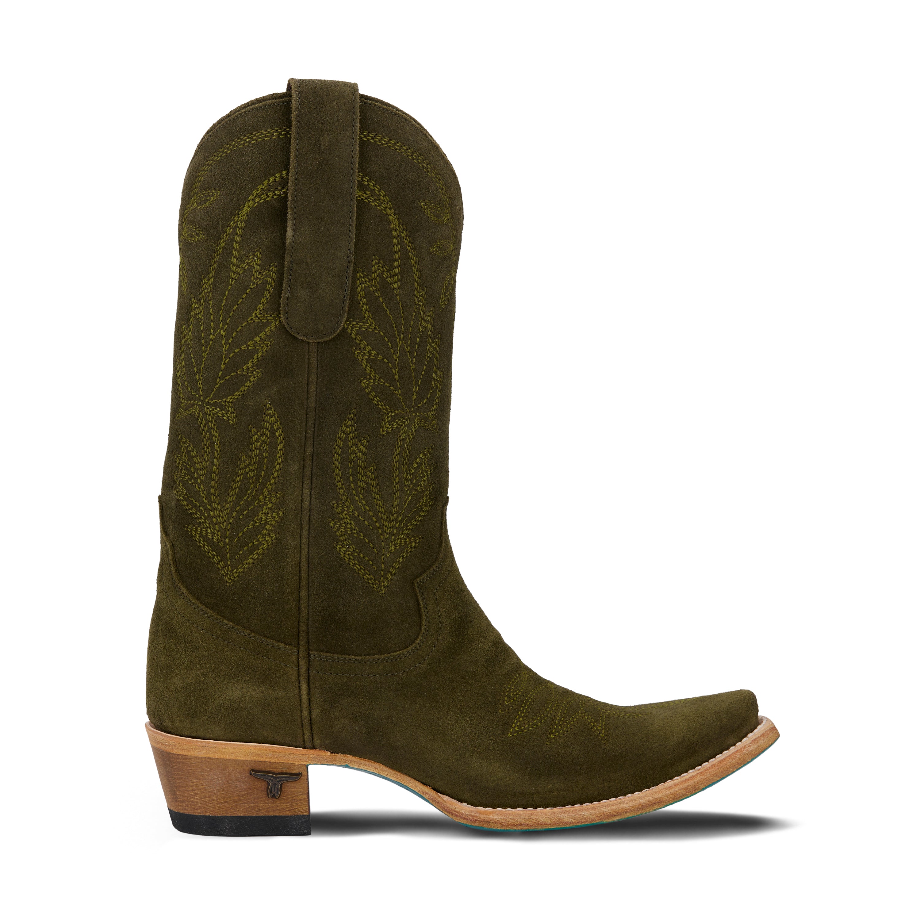 Sandaga Midi - Olive Suede Ladies Boot Western Fashion by Lane