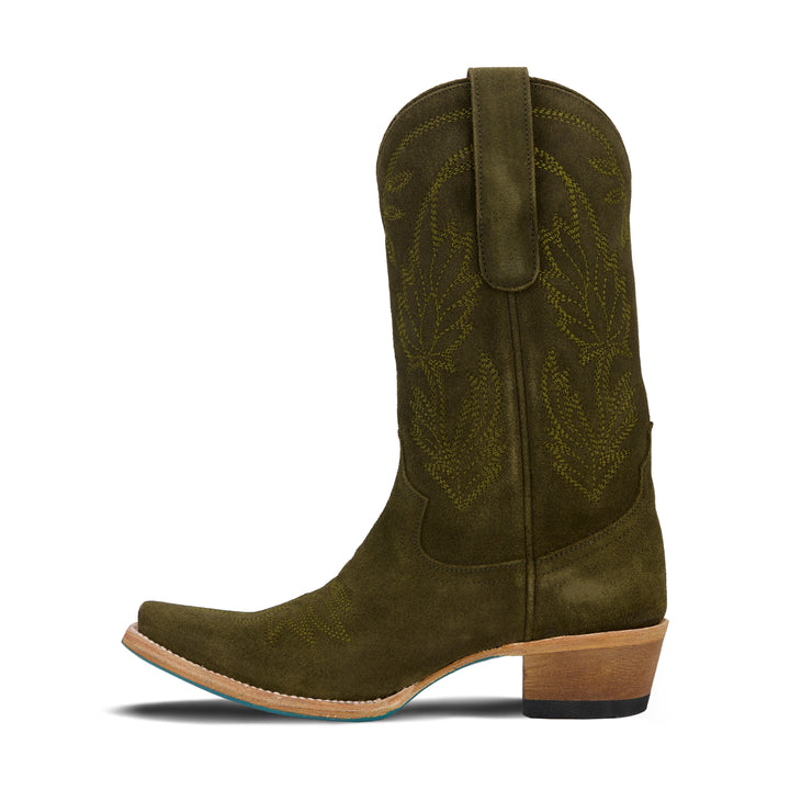 Sandaga Midi - Olive Suede Ladies Boot Western Fashion by Lane