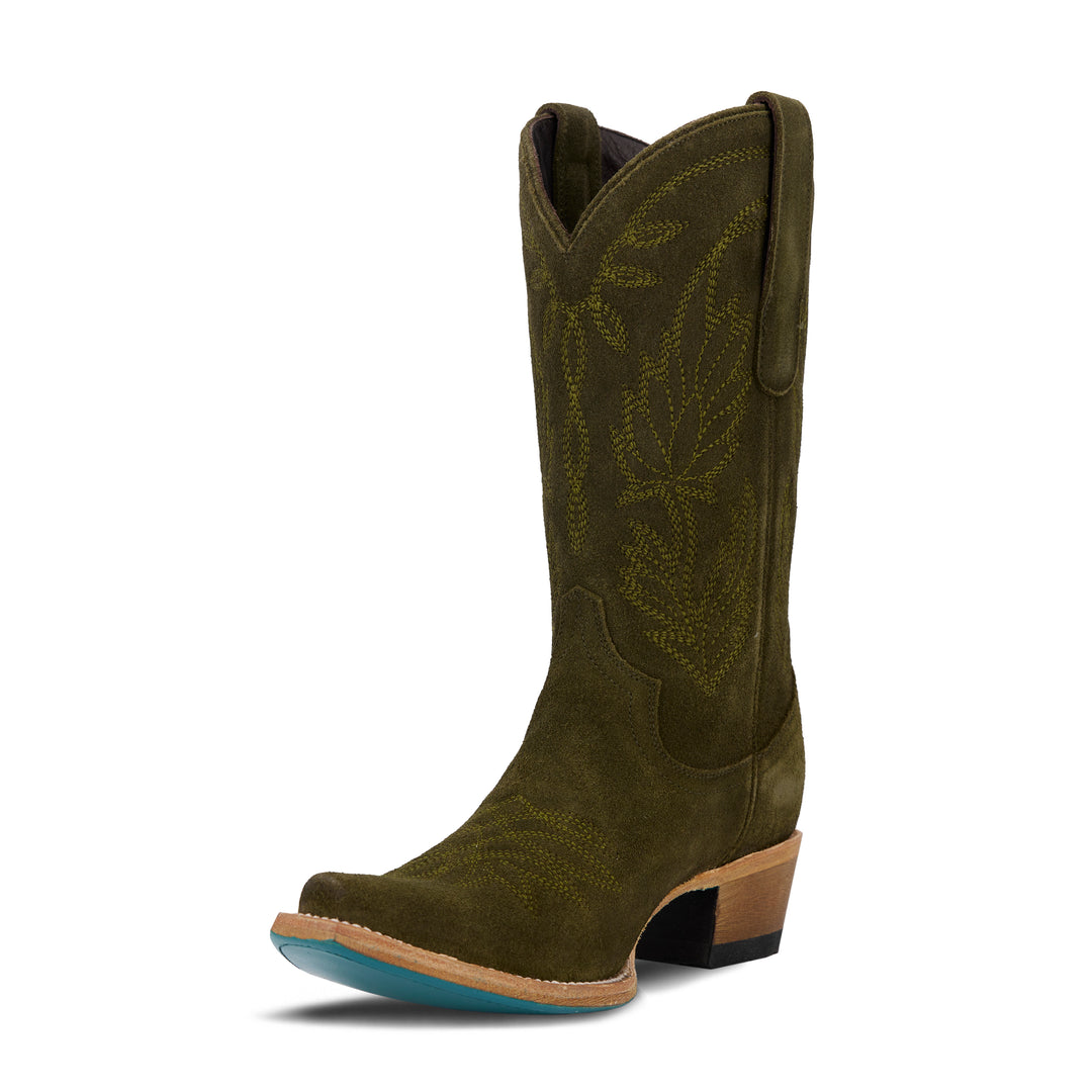 Sandaga Midi - Olive Suede Ladies Boot Western Fashion by Lane