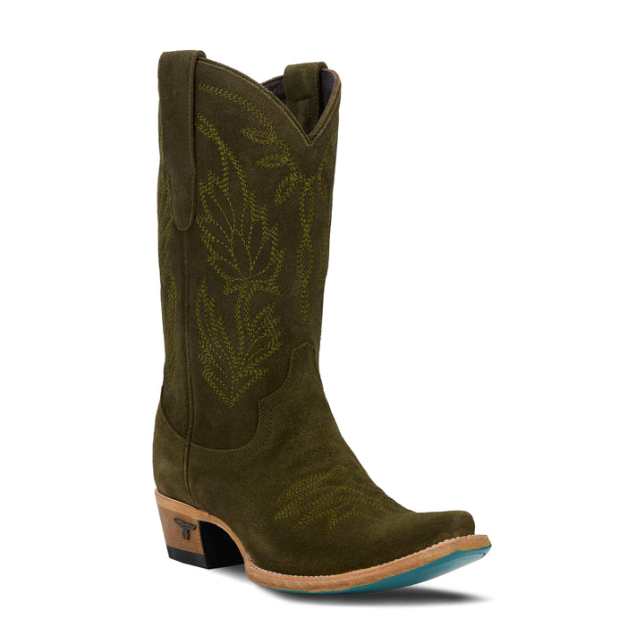 Sandaga Midi - Olive Suede Ladies Boot Western Fashion by Lane