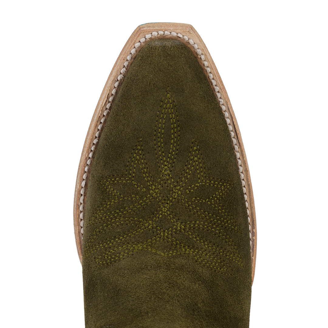 Sandaga Midi - Olive Suede Ladies Boot Western Fashion by Lane