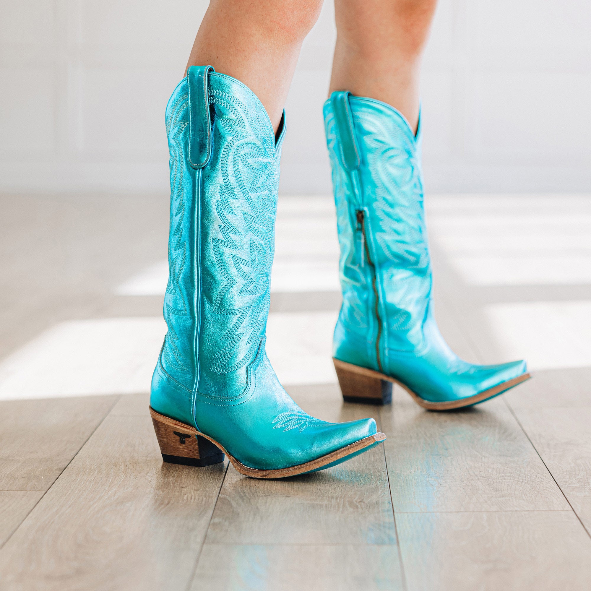 Smokeshow Boot - Turquoise Metallic Ladies Boot Western Fashion by Lane